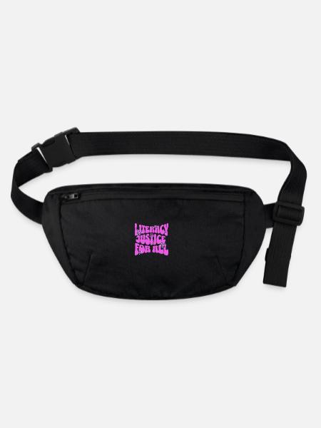 literacy and justice for all - Stanley/Stella recycled Hip Bag  - black - Front
