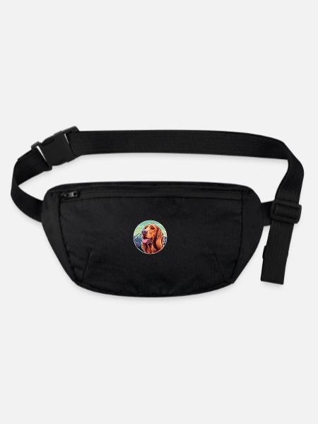 Irischer Setter Hund Rasse Cartoon Kawaii Aquarell - Stanley/Stella recycelte Gürteltasche - Schwarz - Vorne
