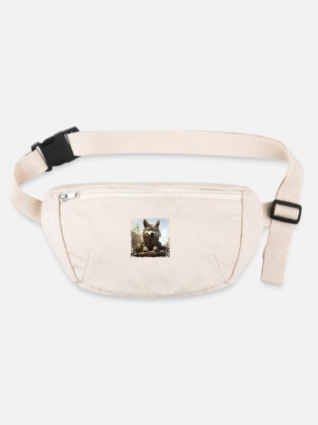 Lustiger Wolf - Stanley/Stella recycelte Gürteltasche - Naturweiß - Vorne