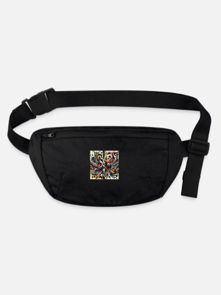 Colorful shapes and colorful patterns - Stanley/Stella recycled Hip Bag  - black - Front