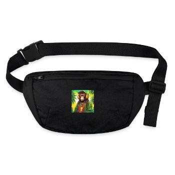 Rasta-Affen-Reggae-Groove im Dschungel - Stanley/Stella recycelte Gürteltasche - Schwarz - Vorne
