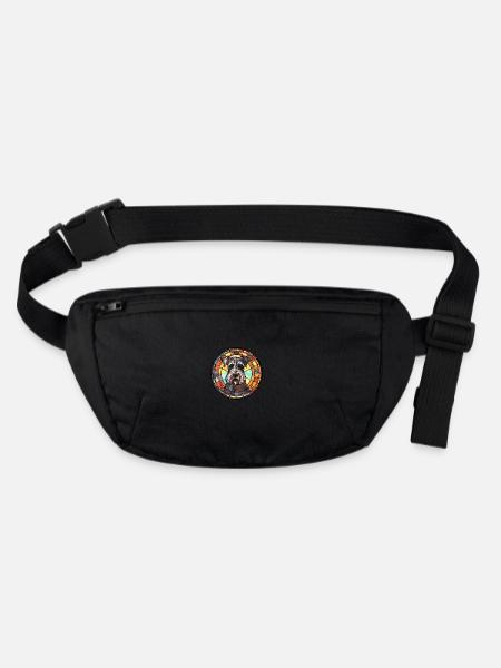Standard Schnauzer Hunderasse Buntglas Colorfu - Stanley/Stella recycelte Gürteltasche - Schwarz - Vorne