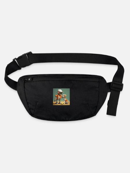 mignon petit robot vintage futuriste orange - Sac banane recyclé Stanley/Stella - noir - Devant