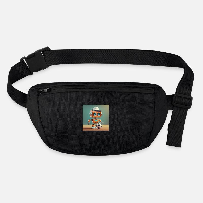 cute little orange futuristic vintage robot – play Stanley/Stella recycled Hip Bag 