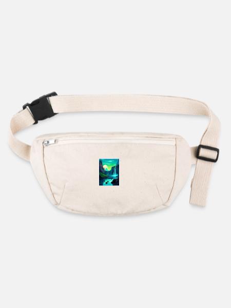 Aurora Borealis Iceland Vintage Travel Poster WPA - Stanley/Stella recycled Hip Bag  - natural - Front
