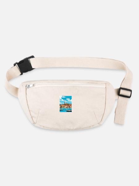 Koper Slowenien Vintage Reiseplakat WPA Souvenir - Stanley/Stella recycelte Gürteltasche - Naturweiß - Vorne