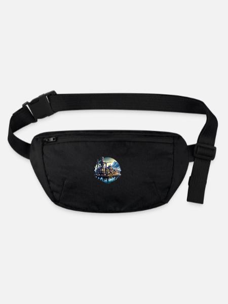 Steampunk City - Stanley/Stella recycelte Gürteltasche - Schwarz - Vorne