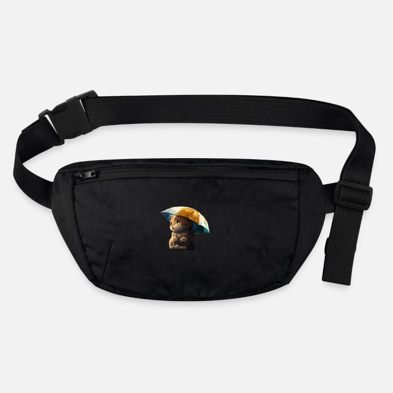 Perfekt zubereitet: Katze mit Schirm-T-Shirt Stanley/Stella recycelte Gürteltasche