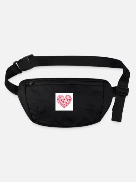 Valentinstag, Liebe - Stanley/Stella recycelte Gürteltasche - Schwarz - Vorne