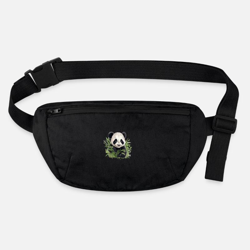 Panda mignon jetant un coup d’œil hors d’un buisson Sac banane recyclé Stanley/Stella