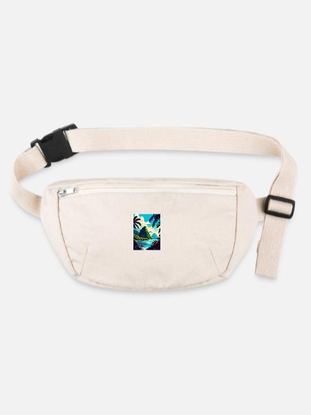 Saint Lucia Caribbean Vintage Travel Poster WPA - Stanley/Stella recycled Hip Bag  - natural - Front