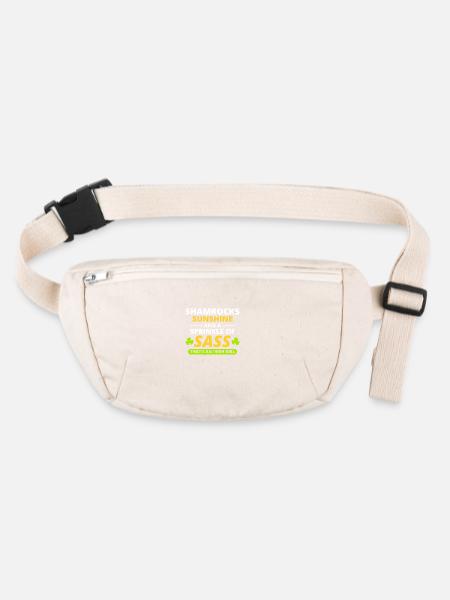 Irish Girl: Shamrocks, Sunshine, & Sass - Stanley/Stella recycled Hip Bag  - natural - Front