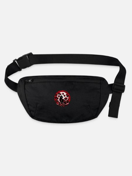 Chat noir Tulipes rouges - Sac banane recyclé Stanley/Stella - noir - Devant