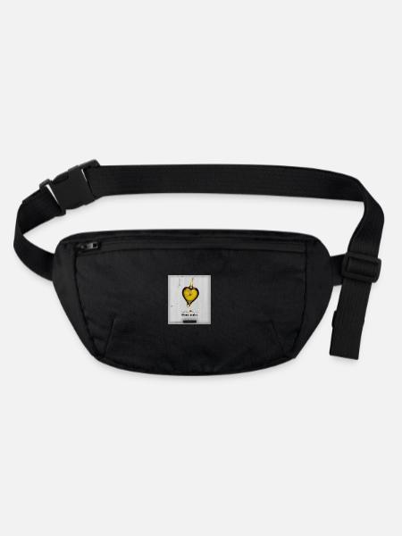 Art allemand - huile oeil en forme de coeur - Sac banane recyclé Stanley/Stella - noir - Devant