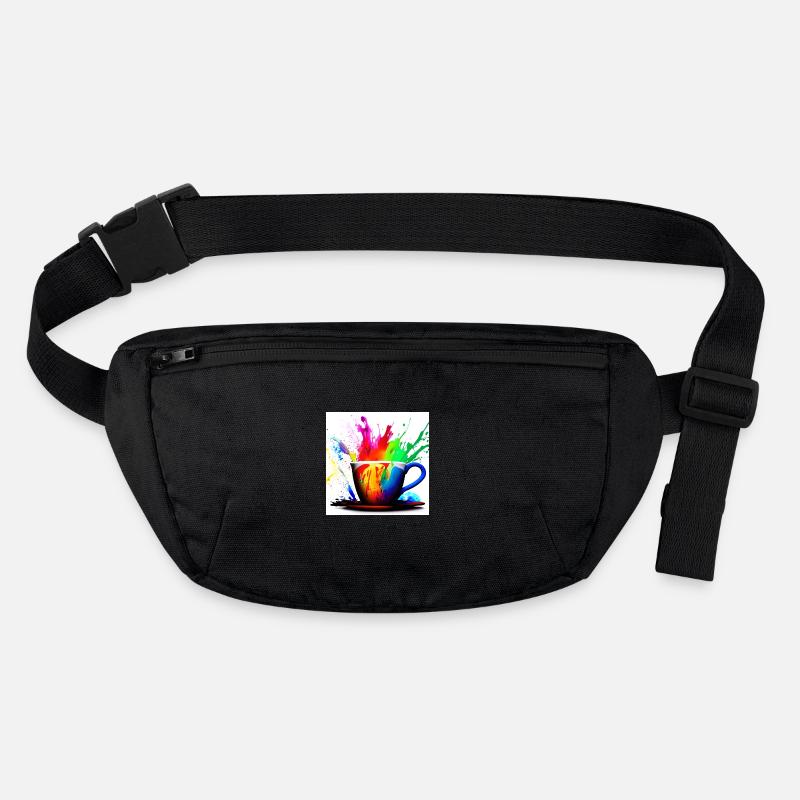 Kaffeetassen bunt 9 - Stanley/Stella recycelte Gürteltasche - Schwarz