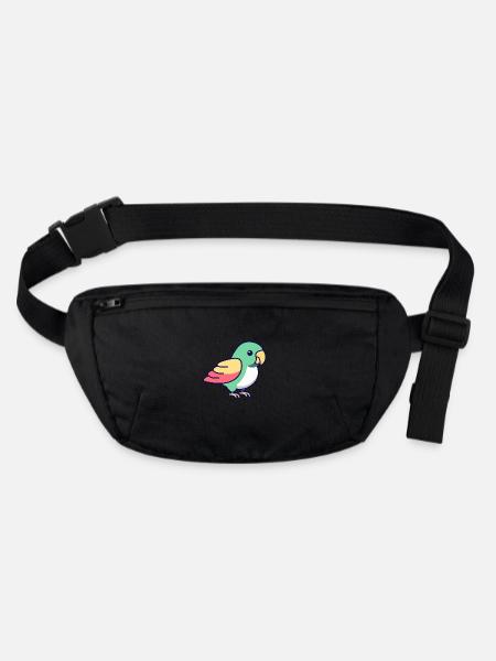 Papagei - Stanley/Stella recycelte Gürteltasche - Schwarz - Vorne