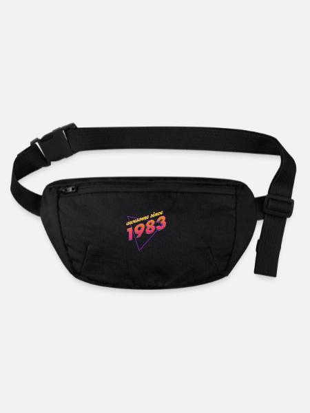 Retro - Genial seit 1983 - Stanley/Stella recycelte Gürteltasche - Schwarz - Vorne