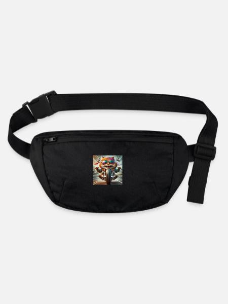 Gato Loco BikerCat Moto Cat Conduite Croisière - Sac banane recyclé Stanley/Stella - noir - Devant