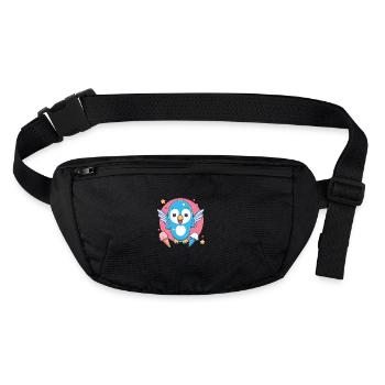 Bird loves ice cream - Stanley/Stella recycled Hip Bag  - black - Front