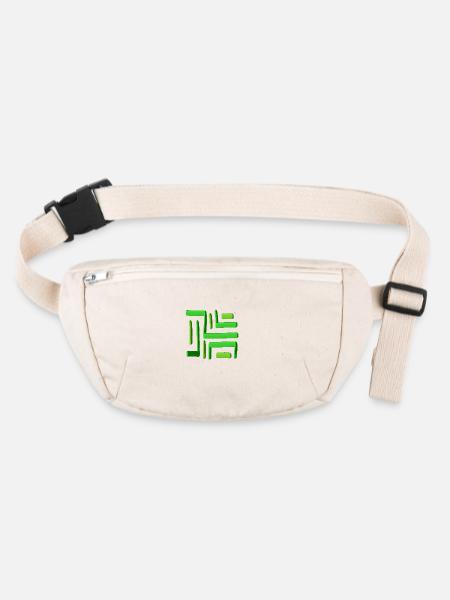 Grünes Farblabyrinth - Stanley/Stella recycelte Gürteltasche - Naturweiß - Vorne