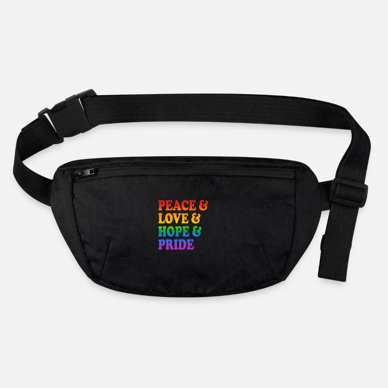 Peace Love Hope Pride Rainbow Colours Stanley/Stella recycled Hip Bag 