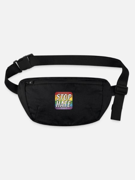 LGBTQ Stop Hate - Stanley/Stella recycelte Gürteltasche - Schwarz - Vorne