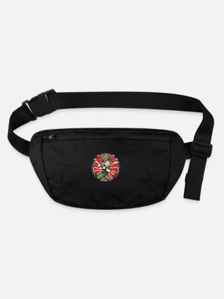 Christmas Elf Baseball - Stanley/Stella recycled Hip Bag  - black - Front
