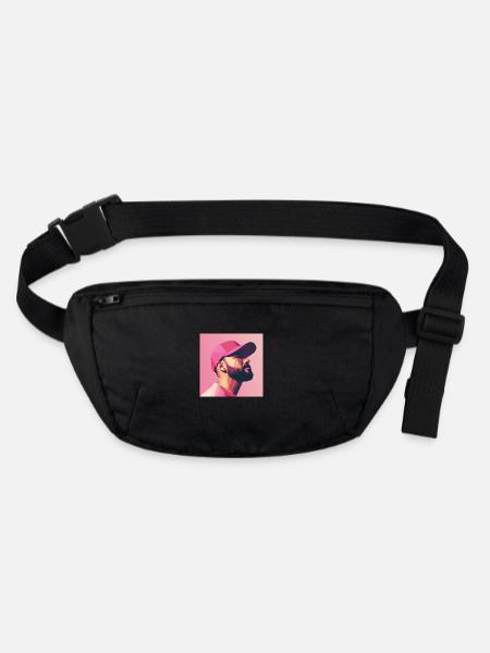 Rose - Sac banane recyclé Stanley/Stella - noir - Devant