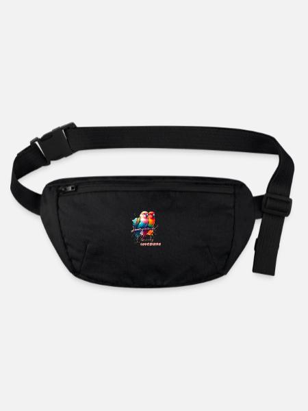 Lovebird Bird Agapornids Inseparable - Stanley/Stella recycled Hip Bag  - black - Front