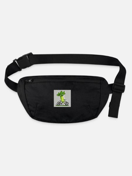 Leek cyclist - Stanley/Stella recycled Hip Bag  - black - Front