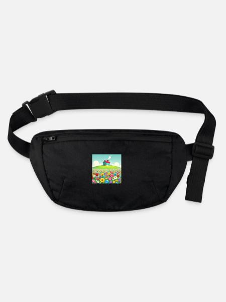 The little house on the flower meadow - Stanley/Stella recycled Hip Bag  - black - Front
