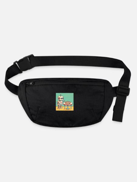 Pizza Bot - Stanley/Stella recycled Hip Bag  - black - Front