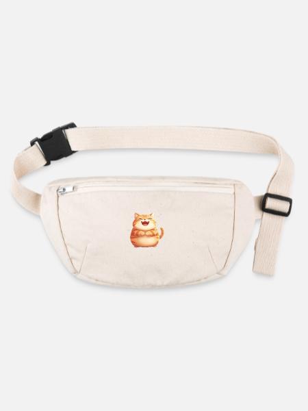 Feed Me Human, Cat lover shirt, Bags, Shirt, Tank - Stanley/Stella recycled Hip Bag  - natural - Front