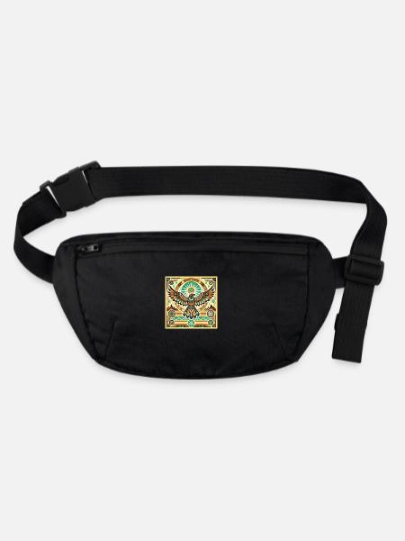 Eagle Power Animal - Stanley/Stella recycled Hip Bag  - black - Front