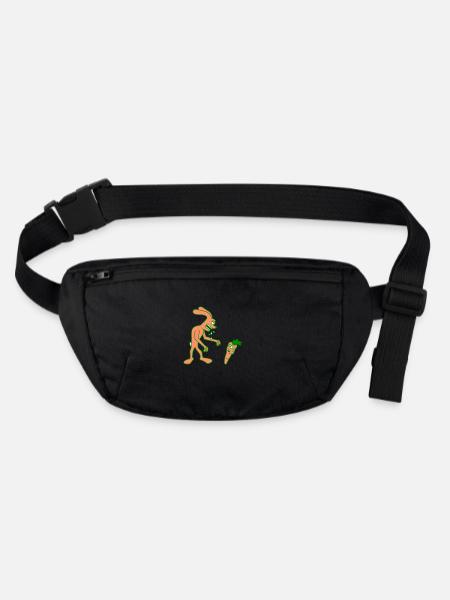 Hase Monster Böse gefräßig Karotte Möhre fressen - Stanley/Stella recycelte Gürteltasche - Schwarz - Vorne