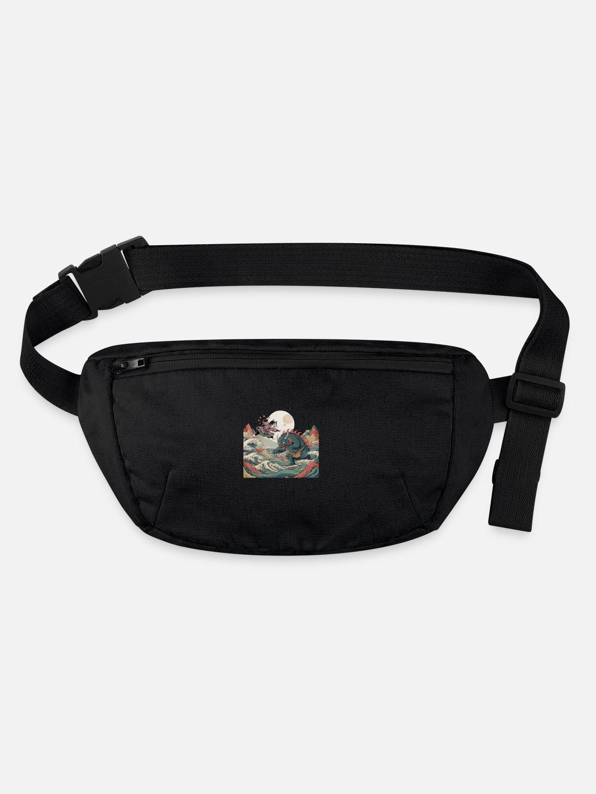 Samurai Cat - Stanley/Stella recycled Hip Bag - black - Front