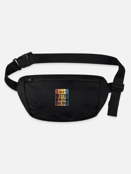 Geschenk Spruch Haustiere Hunde Hund Dog Love - Stanley/Stella recycelte Gürteltasche - Schwarz - Vorne