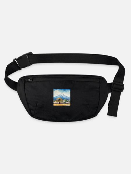 Spring view of Fuji - Stanley/Stella recycled Hip Bag  - black - Front