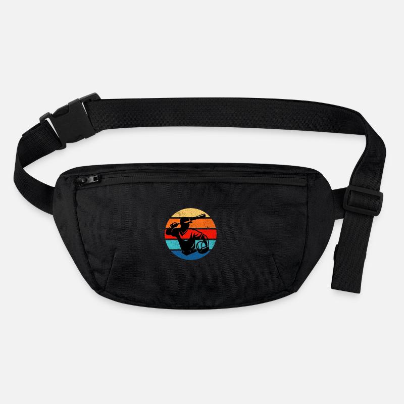 Joueur de baseball rétro Vintage style coucher de soleil Sac banane recyclé Stanley/Stella