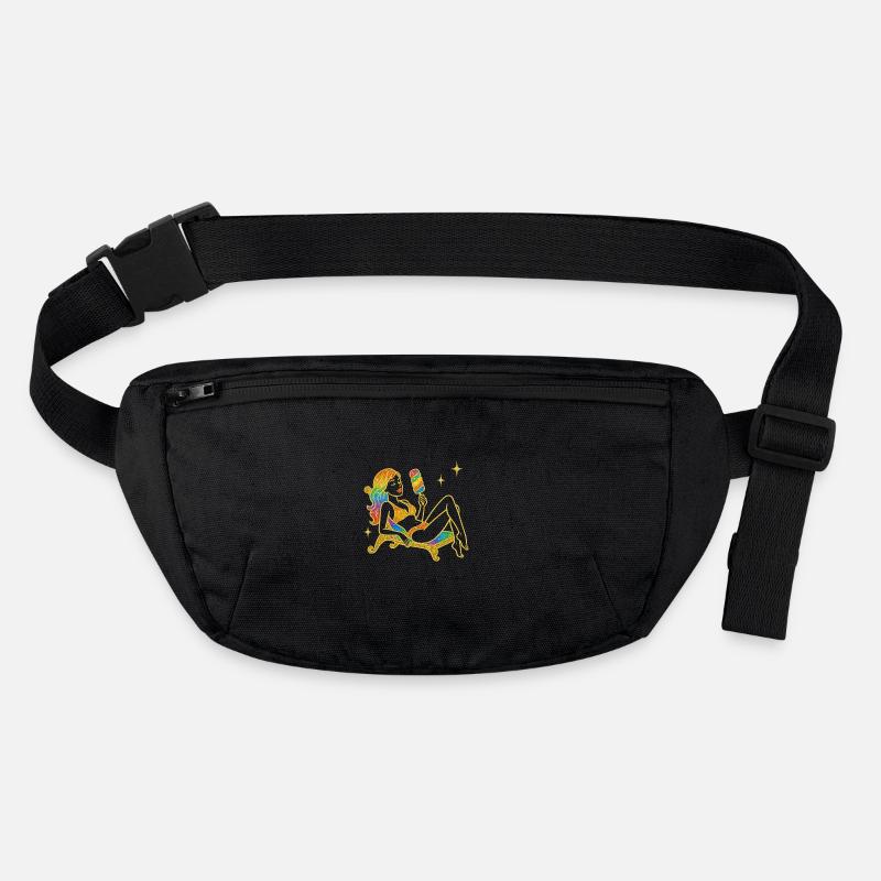 Madchen mit Eis Glamour Glitzer Gold Paillett Stanley/Stella recycelte Gürteltasche