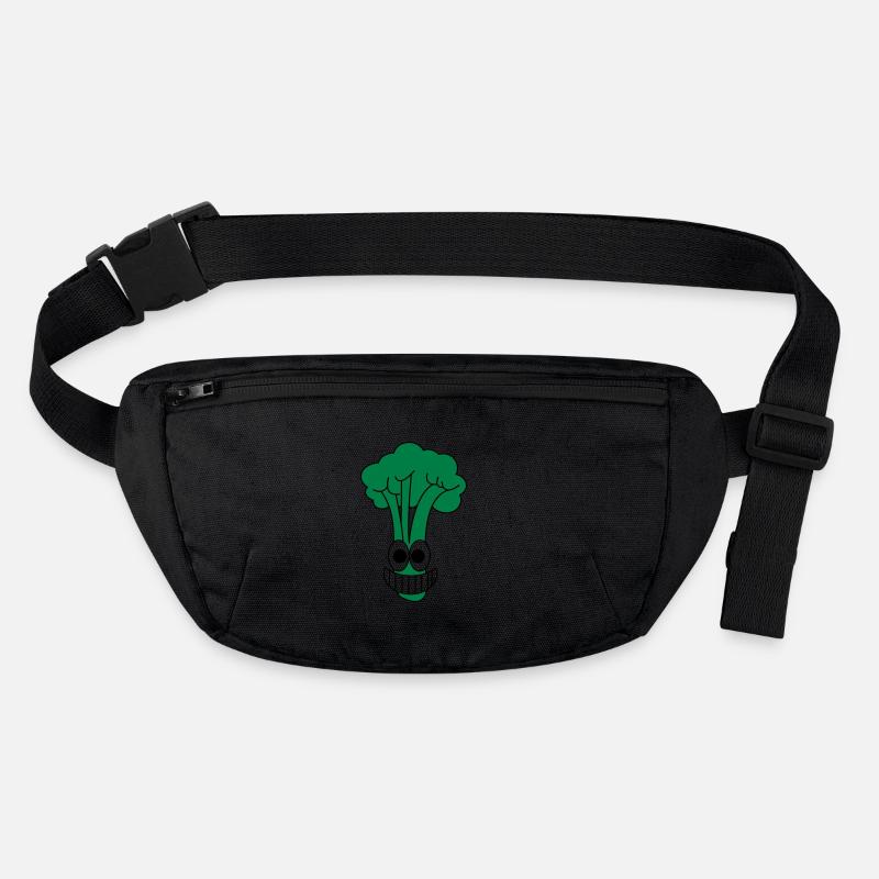 Glücklicher Brokkoli - Stanley/Stella recycelte Gürteltasche - Schwarz