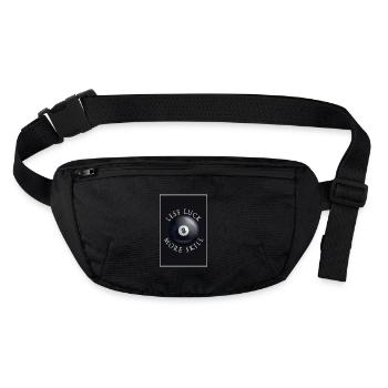 less luck more skill, Billard, Boule de billard - Sac banane recyclé Stanley/Stella - noir - Devant