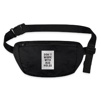 don t work with assholes - Sac banane recyclé Stanley/Stella - noir - Devant