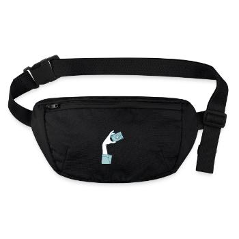 S’il vous plaît sourire / Appareil photo / Photo / Selfie / Médias - Sac banane recyclé Stanley/Stella - noir - Devant