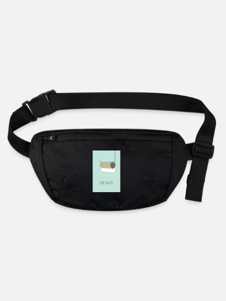 Oh Shit! - Stanley/Stella recycled Hip Bag  - black - Front