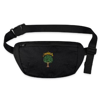 cousinade arbre nature a personnaliser - Sac banane recyclé Stanley/Stella - noir - Devant