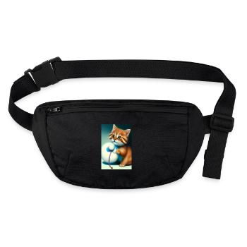 Petit bébé chat mignon - Sac banane recyclé Stanley/Stella - noir - Devant