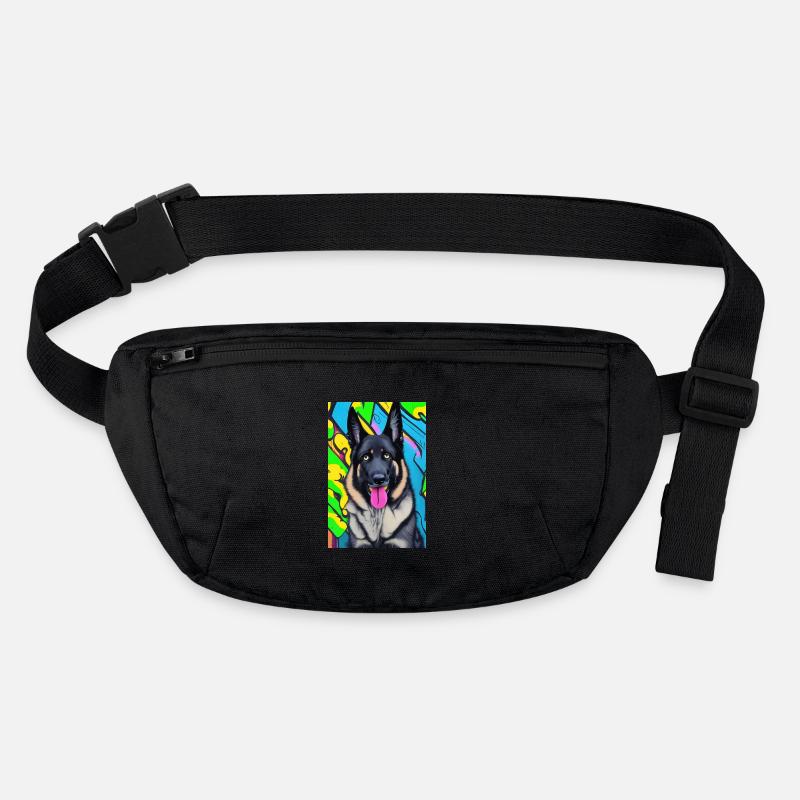 Modernes Pop-Art Print | bunt | German Shepard Stanley/Stella recycelte Gürteltasche