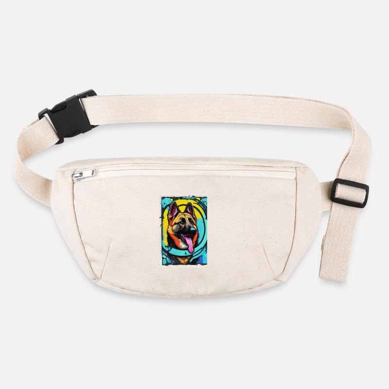 Impression pop art moderne | coloré | Berger allemand Sac banane recyclé Stanley/Stella