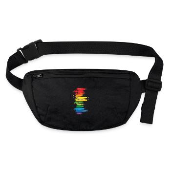 Dezentes und cooles Regenbogen-Design mit tropfender Pride-Flagge - Stanley/Stella recycelte Gürteltasche - Schwarz - Vorne